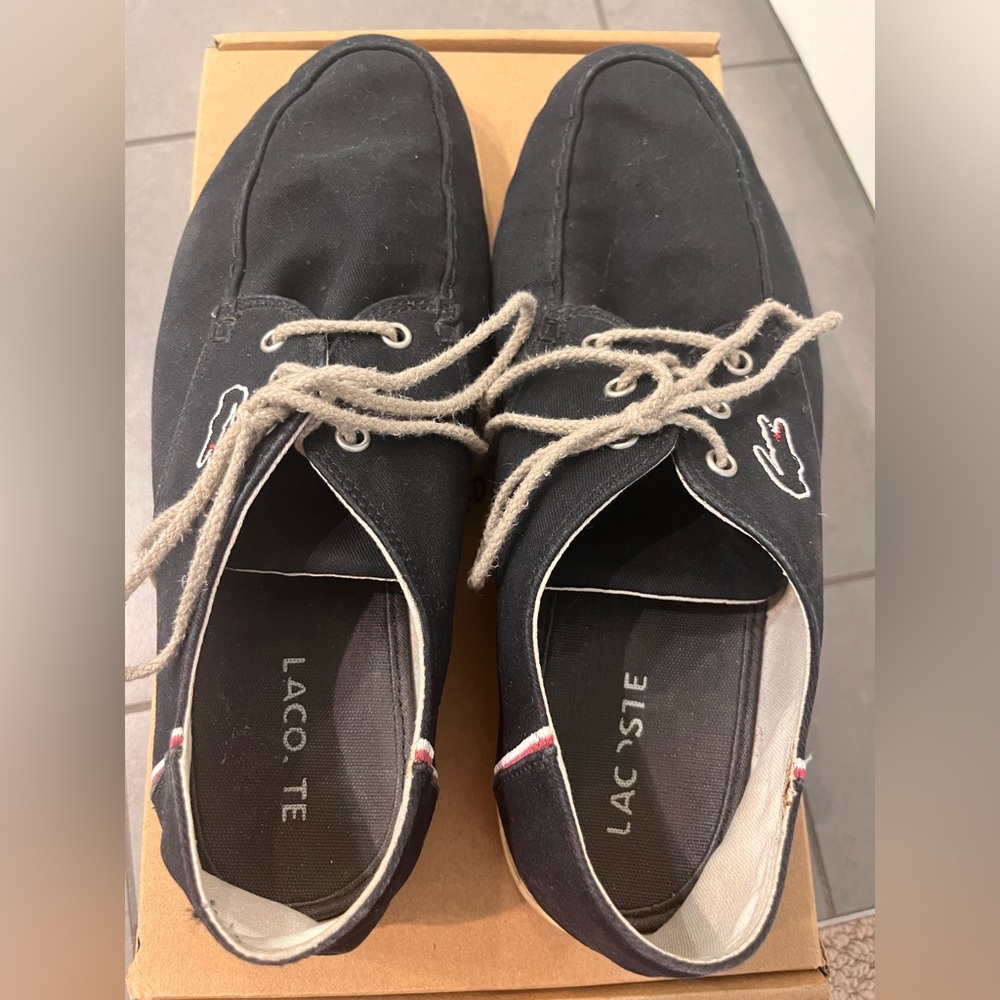 Lacoste men’s Aristide black canvas casual shoes